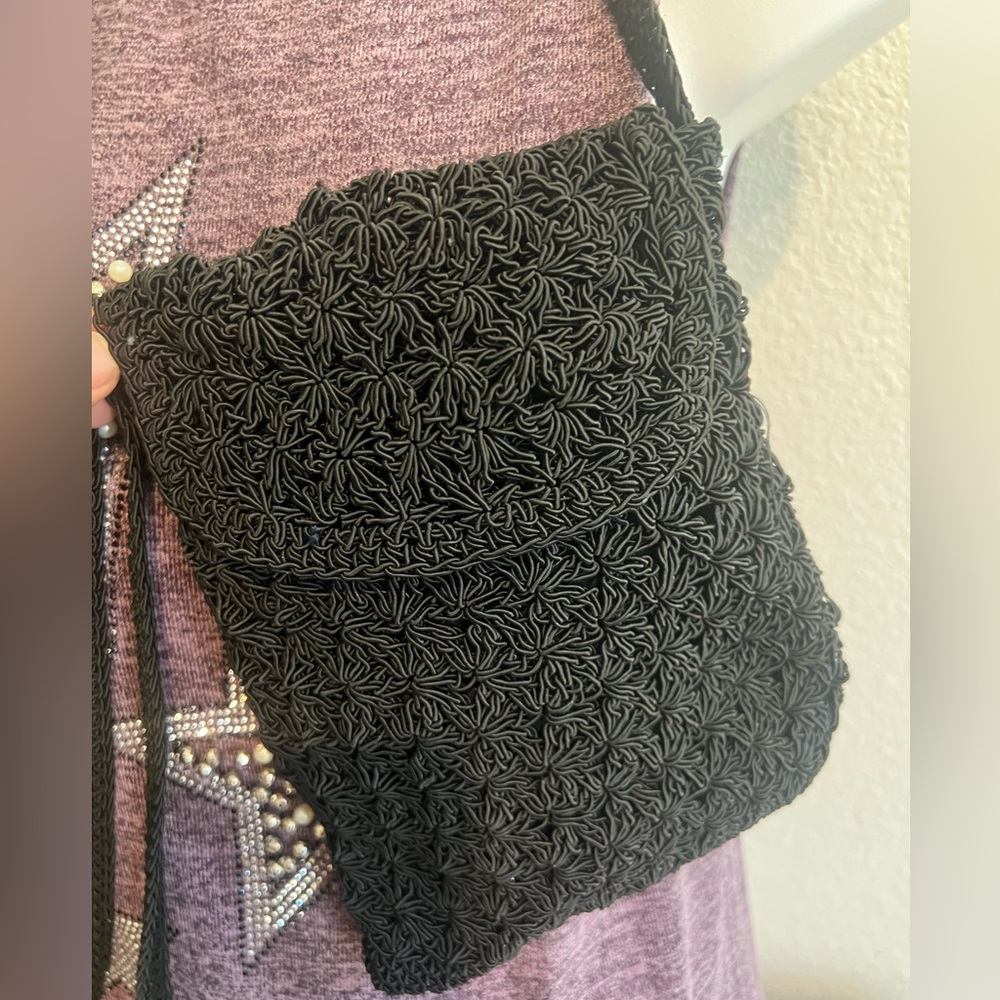 90’s Crochet black crossbody‎ purse